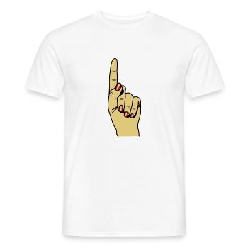 zeigefinger - Männer T-Shirt - Weiß - Vorne - AI Model Male 178 dark (178cm)