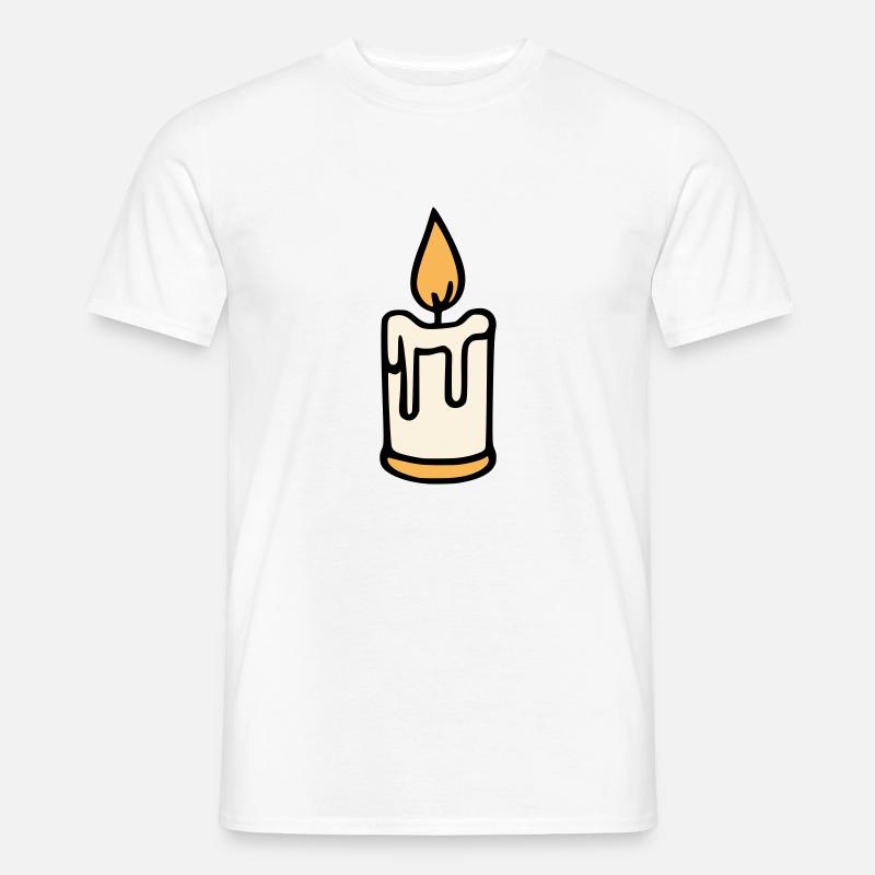 Kerze - Männer T-Shirt - Weiß