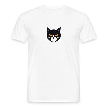Angry cat in vector style - Men's T-Shirt - white - Front - AI Model Male 178 dark (178cm)