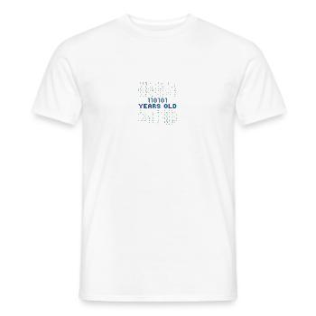 53. Geburtstag 53 Jahre alt Binärcode Coder - Männer T-Shirt - Weiß - Vorne - AI Model Male 178 dark (178cm)