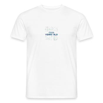 28th Birthday 28 years old Binary Code Coder - Men's T-Shirt - white - Front - AI Model Male 178 dark (178cm)