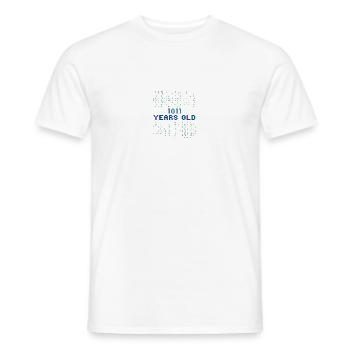 11. Geburtstag 11 Jahre alt Binärcode Coder - Männer T-Shirt - Weiß - Vorne - AI Model Male 178 dark (178cm)