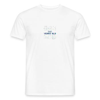 13. Geburtstag 13 Jahre alt Binärcode Coder - Männer T-Shirt - Weiß - Vorne - AI Model Male 178 dark (178cm)