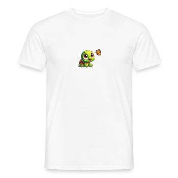 Cartoon Turtle 1 - Men's T-Shirt - white - Front - AI Model Male 178 dark (178cm)