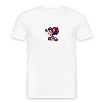 Roxy la Pinup - T-shirt homme - blanc - Devant - AI Model Male 178 dark (178cm)