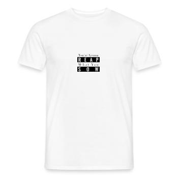 Semis et récolte - T-shirt homme - blanc - Devant - AI Model Male 178 dark (178cm)
