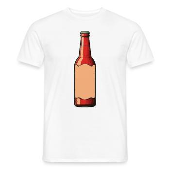 Bouteille de bière Symbole de consommation de bière - T-shirt homme - blanc - Devant - AI Model Male 178 dark (178cm)