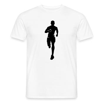 Marathon Runner Silhouette Marathon - Men's T-Shirt - white - Front - AI Model Male 178 dark (178cm)