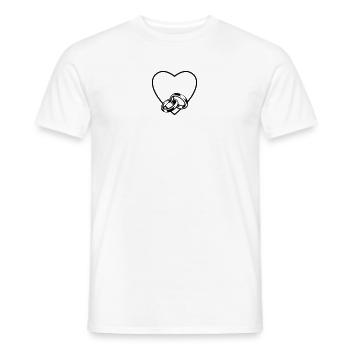 Anneaux de mariage coeur amour - T-shirt homme - blanc - Devant - AI Model Male 178 dark (178cm)