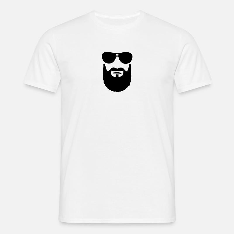Bart Sonnenbrille - Männer T-Shirt - Weiß
