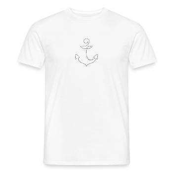 Moinsen Schriftzug Anker - Männer T-Shirt - Weiß - Vorne - AI Model Male 178 dark (178cm)