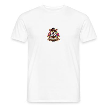 Équipe de Thanksgiving – Corgi à Thanksgiving - T-shirt homme - blanc - Devant - AI Model Male 178 dark (178cm)