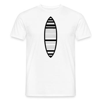 Surfboard - Men's T-Shirt - white - Front - AI Model Male 178 dark (178cm)