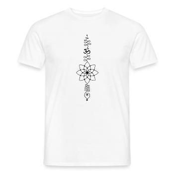 OM Totem – Power of Inner Silence - Men's T-Shirt - white - Front - AI Model Male 178 dark (178cm)