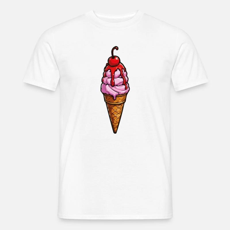 Kirsche Erdbeere Eiscreme - Men's T-Shirt - white