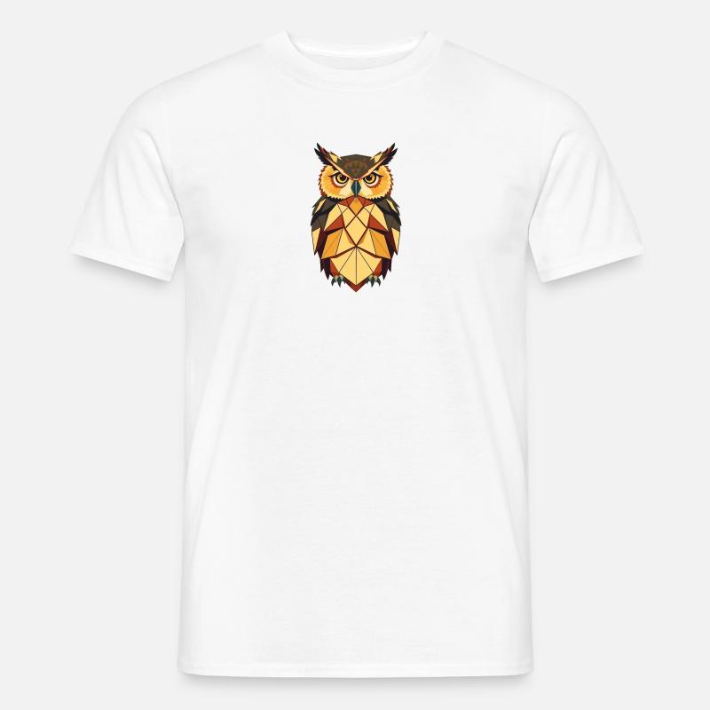 Geometrische Eule - Männer T-Shirt - Weiß