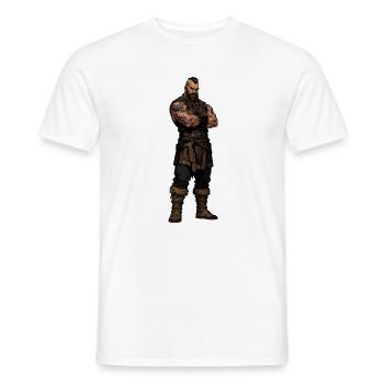 Barbarian warrior in leather - Men's T-Shirt - white - Front - AI Model Male 178 dark (178cm)
