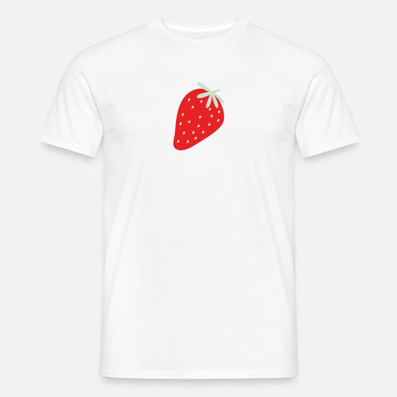 Erdbeere - Männer T-Shirt - Weiß