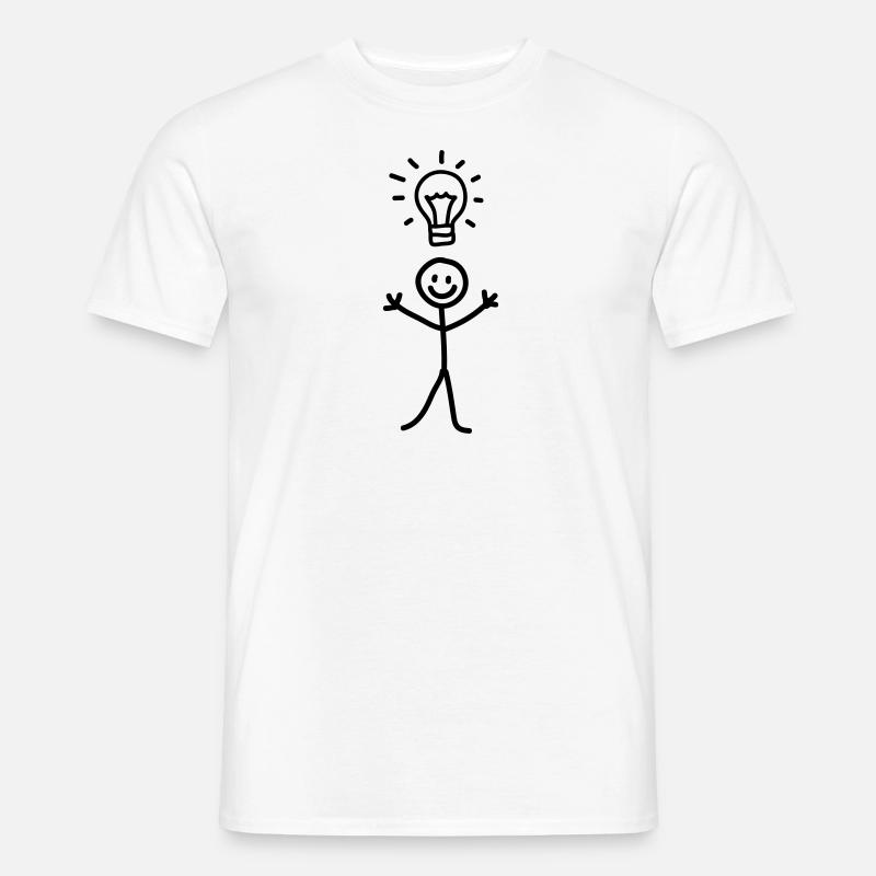 Männchen Idee - line - Männer T-Shirt - Weiß
