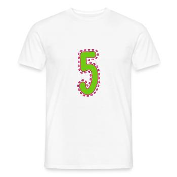 5. 5 YEARS. 5th ANNIVERSARY. 5 YEAR ANNIVERSARY - Men's T-Shirt - white - Front - AI Model Male 178 dark (178cm)