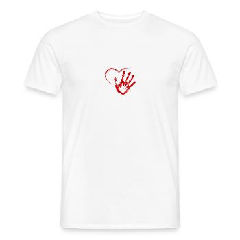 Hand on heart - Men's T-Shirt - white - Front - AI Model Male 178 dark (178cm)