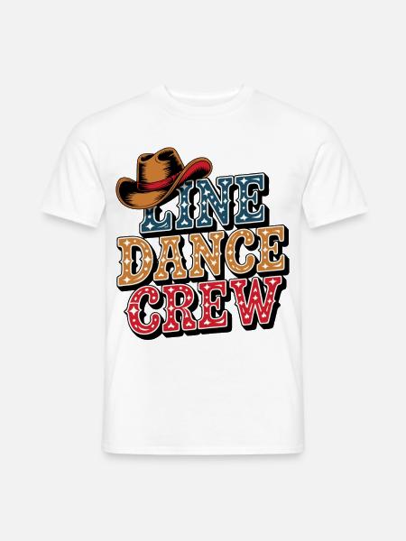 Linedance Crew Line Dance Mannschaft - Männer T-Shirt - Weiß