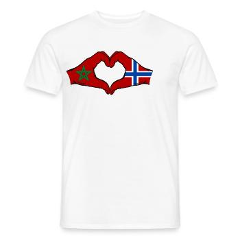 Marokko Norwegen Flagge Haende Herzform - Männer T-Shirt - Weiß - Vorne - AI Model Male 178 dark (178cm)