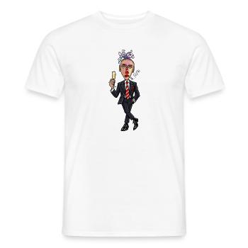 Surrealer Anzugheld mit sektglas - Männer T-Shirt - Weiß - Vorne - AI Model Male 178 dark (178cm)