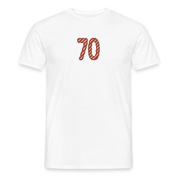 70. 70 YEARS. 70TH ANNIVERSARY. 70TH ANNIVERSARY. - Men's T-Shirt - white - Front - AI Model Male 178 dark (178cm)
