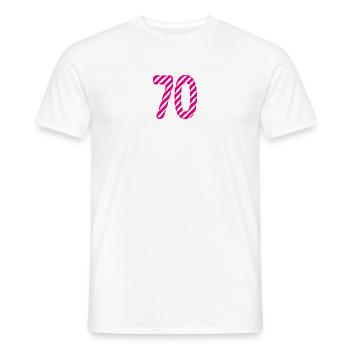 70. 70 YEARS. 70TH ANNIVERSARY. 70TH ANNIVERSARY. - Men's T-Shirt - white - Front - AI Model Male 178 dark (178cm)