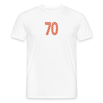 70. 70 YEARS. 70TH ANNIVERSARY. 70TH ANNIVERSARY. - Men's T-Shirt - white - Front - AI Model Male 178 dark (178cm)