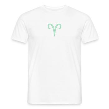 Widder-Tierkreiszeichen Pastellgrün - Männer T-Shirt - Weiß - Vorne - AI Model Male 178 dark (178cm)