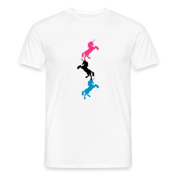 3 Einhörner Turm Muster - Männer T-Shirt - Weiß - Vorne - AI Model Male 178 dark (178cm)
