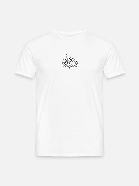 Lotus flower, Yoga with om symbol - Men's T-Shirt - white