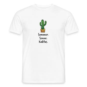 Sommer Sonne Kaktus Life Leben kleiner grüner - Männer T-Shirt - Weiß - Vorne - AI Model Male 178 dark (178cm)