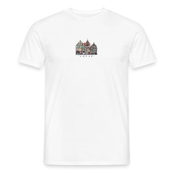 Celle, Lower Saxony, Half-timbered houses, Germany - Men's T-Shirt - white - Front - AI Model Male 178 dark (178cm)
