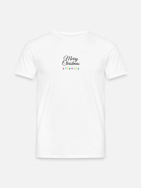 Merry Christmas mit Lichterkette - Männer T-Shirt - Weiß