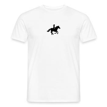 Reiterin auf galoppierendem Pferd - Männer T-Shirt - Weiß - Vorne - AI Model Male 178 dark (178cm)