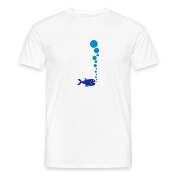 Fish And Bubbles - T-shirt homme - blanc - Devant - AI Model Male 178 dark (178cm)