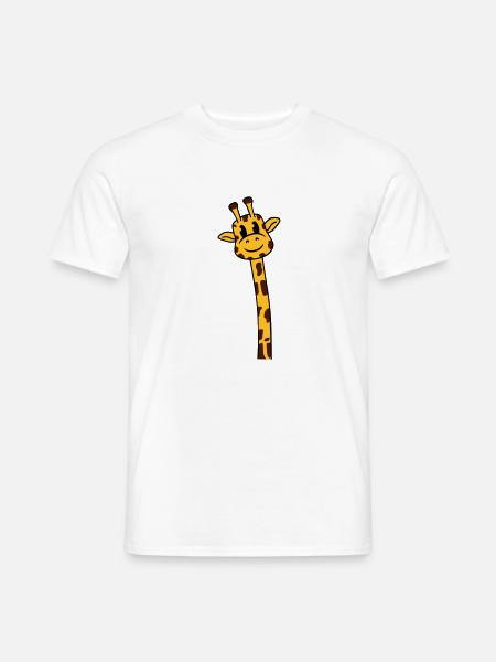 Divertido jirafa de cuello largo Cool lindos animales - Camiseta hombre - blanco