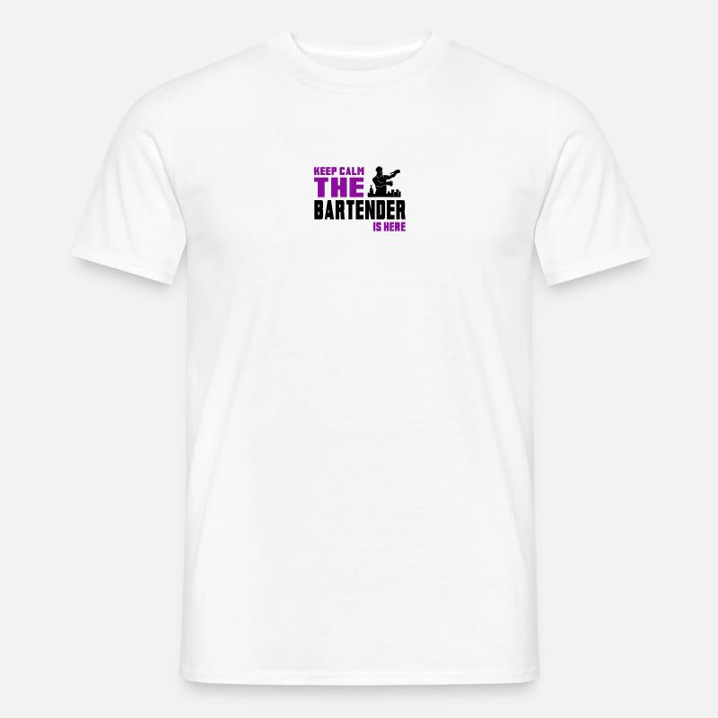 Keep Calm Barkeeper Design - Männer T-Shirt - Weiß