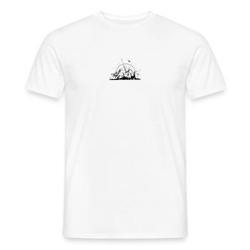 Rose des vents minimaliste Gris marine - T-shirt homme - blanc - Devant - AI Model Male 178 dark (178cm)