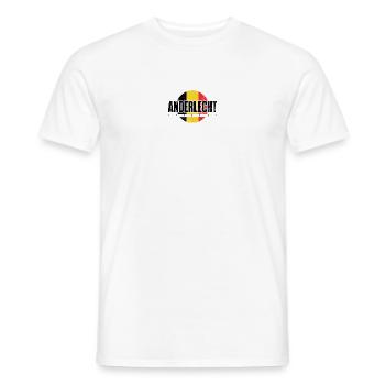 Geometrisches Sonnenuntergangs-Emblem - Männer T-Shirt - Weiß - Vorne - AI Model Male 178 dark (178cm)