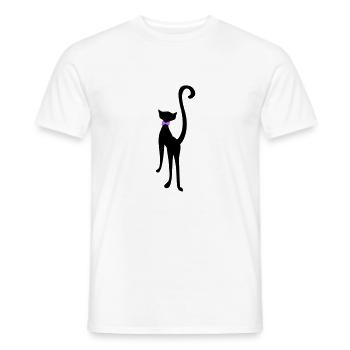 Chat rétro silhouette by Patjila - T-shirt homme - blanc - Devant - AI Model Male 178 dark (178cm)