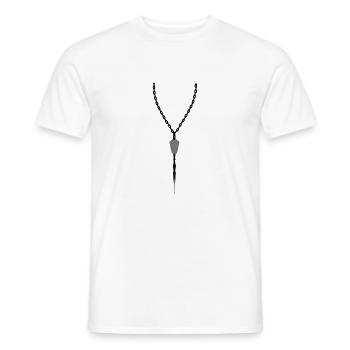 pendentif dart bijoux collier tour de cou flèches d - T-shirt homme - blanc - Devant - AI Model Male 178 dark (178cm)