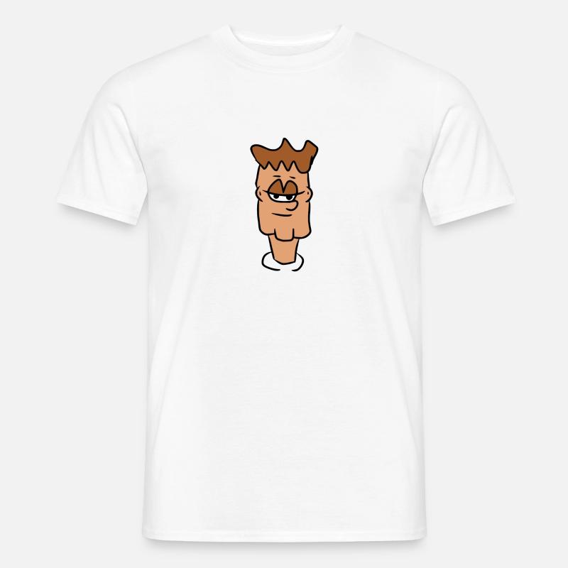 Bunter Comic Kopf - Männer T-Shirt - Weiß