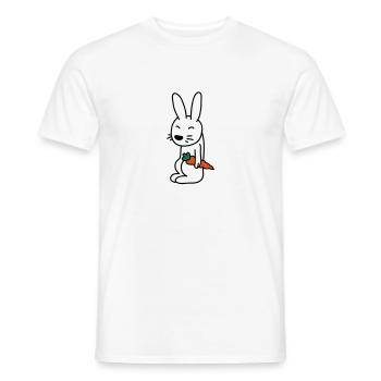 bunny_with_carrot - Männer T-Shirt - Weiß - Vorne - AI Model Male 178 dark (178cm)