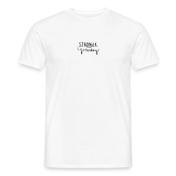 Plus fort qu'hier - T-shirt homme - blanc - Devant - AI Model Male 178 dark (178cm)