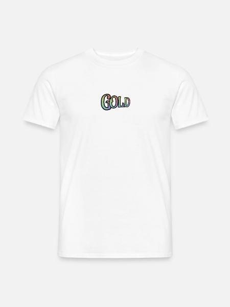 GOLD - mit den Farben des Regenbogens - Männer T-Shirt - Weiß