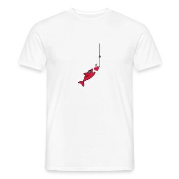 Fishing With Heart - Men's T-Shirt - white - Front - AI Model Male 178 dark (178cm)
